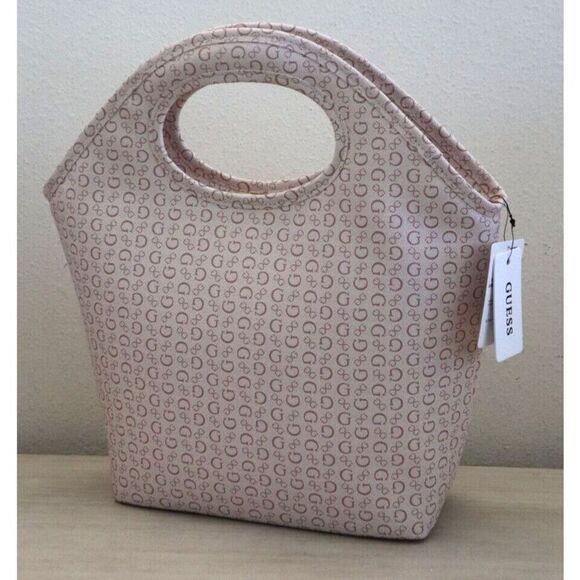 Guess V7200081 Light Rose Logo Print Junction Travel Insulated Cutout Lunch Tote - Picture 7 of 10